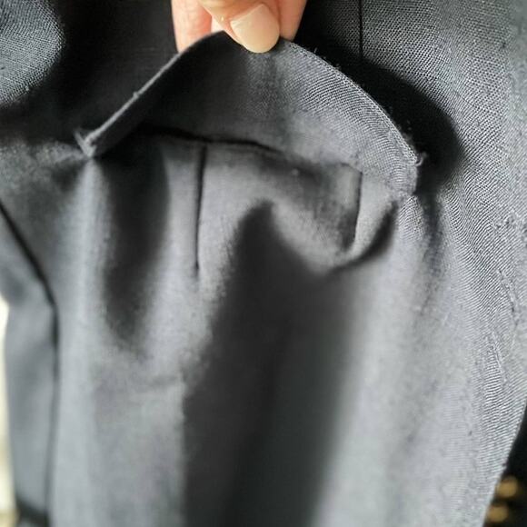 Vintage Mid Century Brass Button Sheath Secretary Dress / Duster size S small - Picture 6 of 9